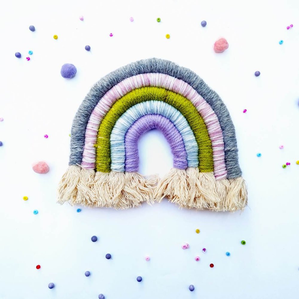 how to make a macrame rainbow hanging