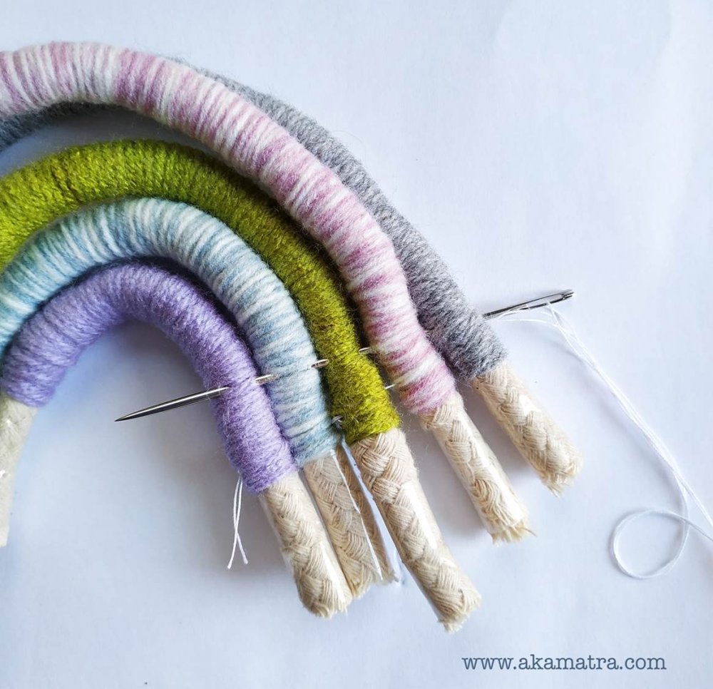 macrame rainbow tutorial 2