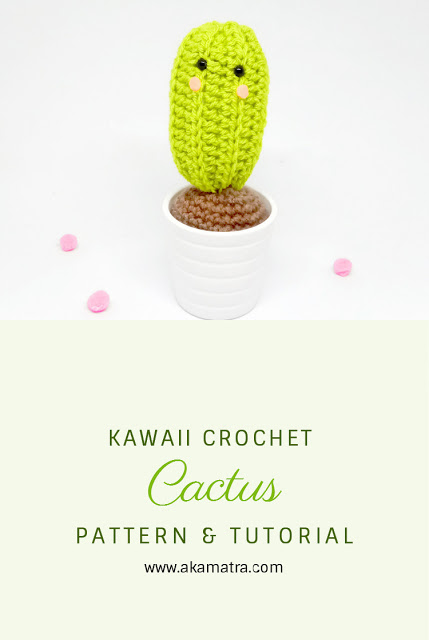 Kawaii Crochet Cactus Free Pattern and Tutorial