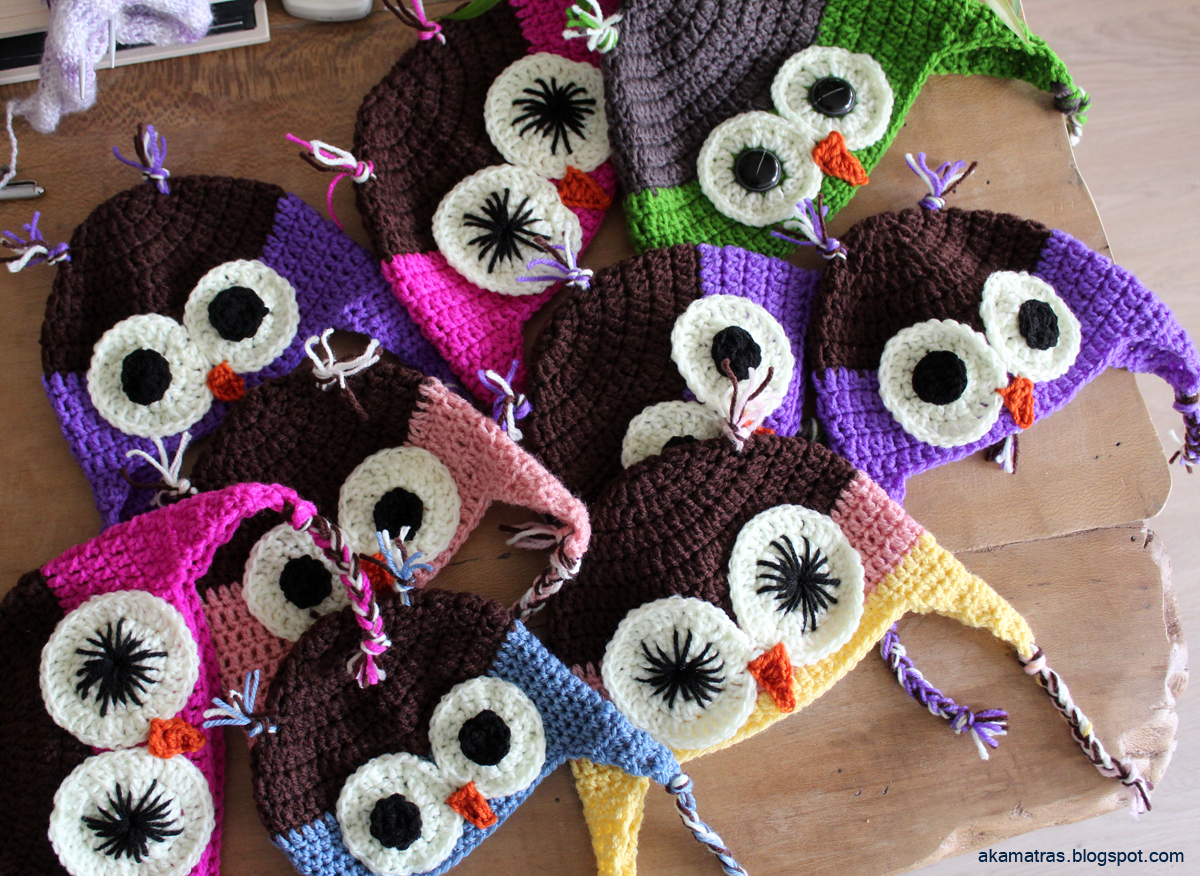 Crochet owl hats for kids - Christmas gifts for 2014