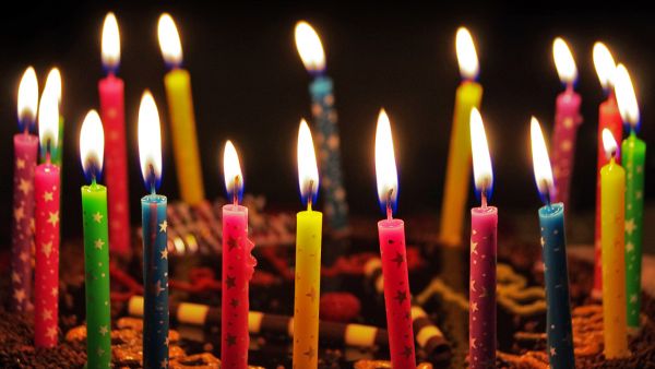 A cake with candles